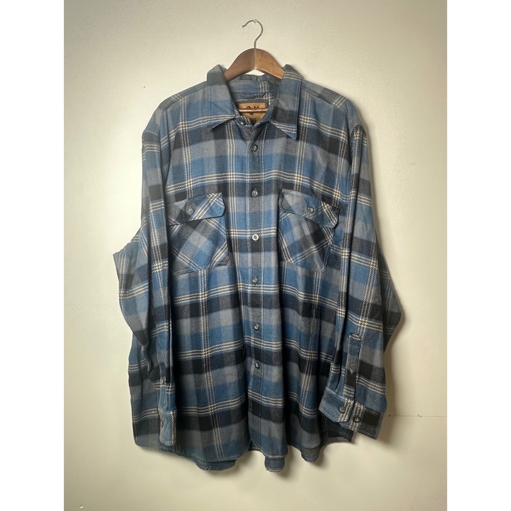 Vintage Outdoor Life Mens 3XLT Plaid Flannel Shirt Long Sleeve Button Down